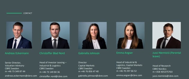 CBRE sweden logistics market figure q1 25